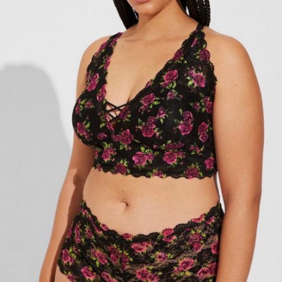 🆕 Lightly Lined Lace Print XO Front Bralette 3 3X 22 24 NWT Torrid New! Floral - Picture 2 of 5
